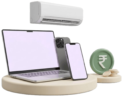 Laptop, phones and split AC