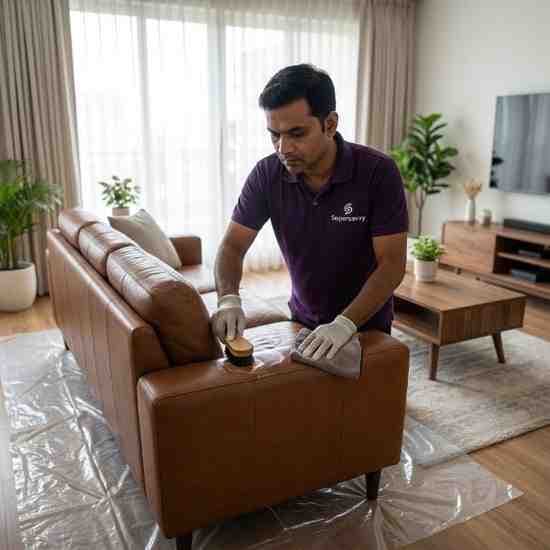 3 Seater Leather Sofa Cleaning in delhi