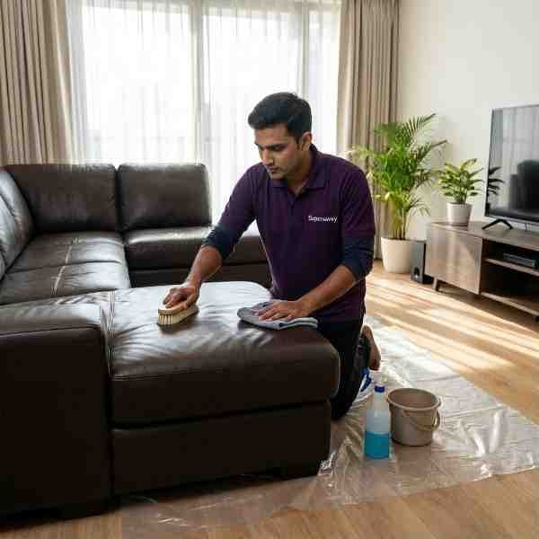 5 Seater Leather Sofa Cleaning in delhi