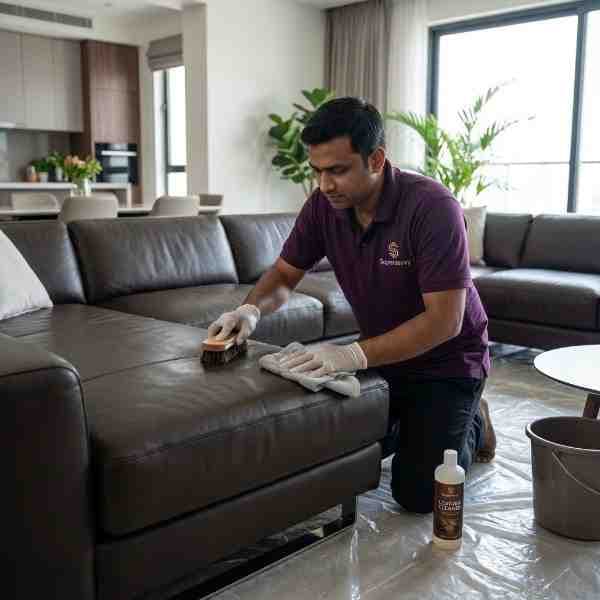7 Seater Leather Sofa Cleaning in delhi
